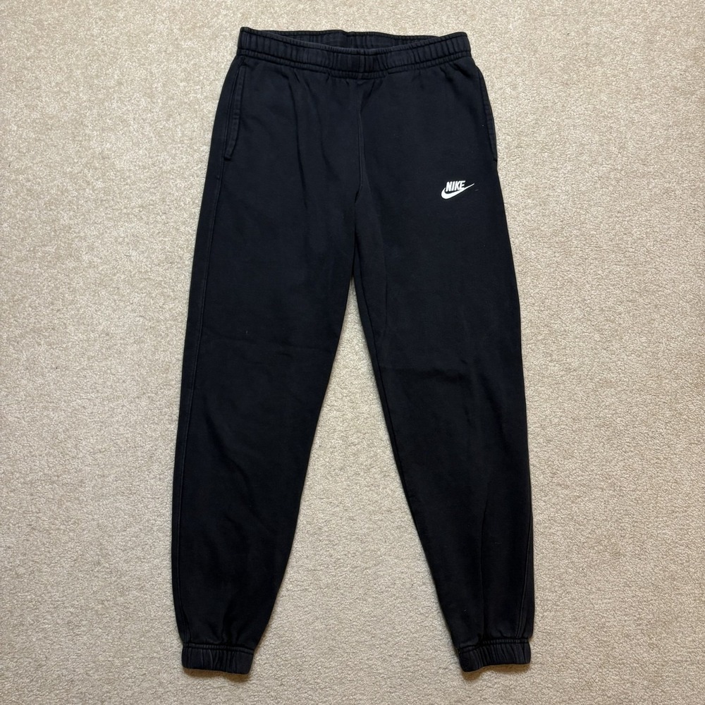 Nike Sweatpants Mens Small Black Fleece Jogger Pants Pockets Lounge Athletic